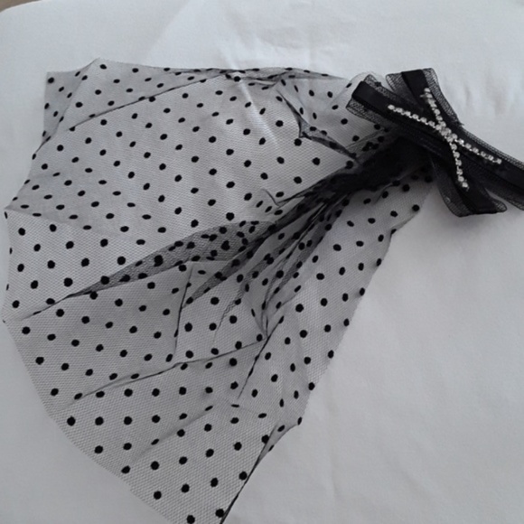 Blusher Blk Veil w/Rhinestones Fascinators Kentucky Derby, Horse Races, Church - Picture 3 of 3